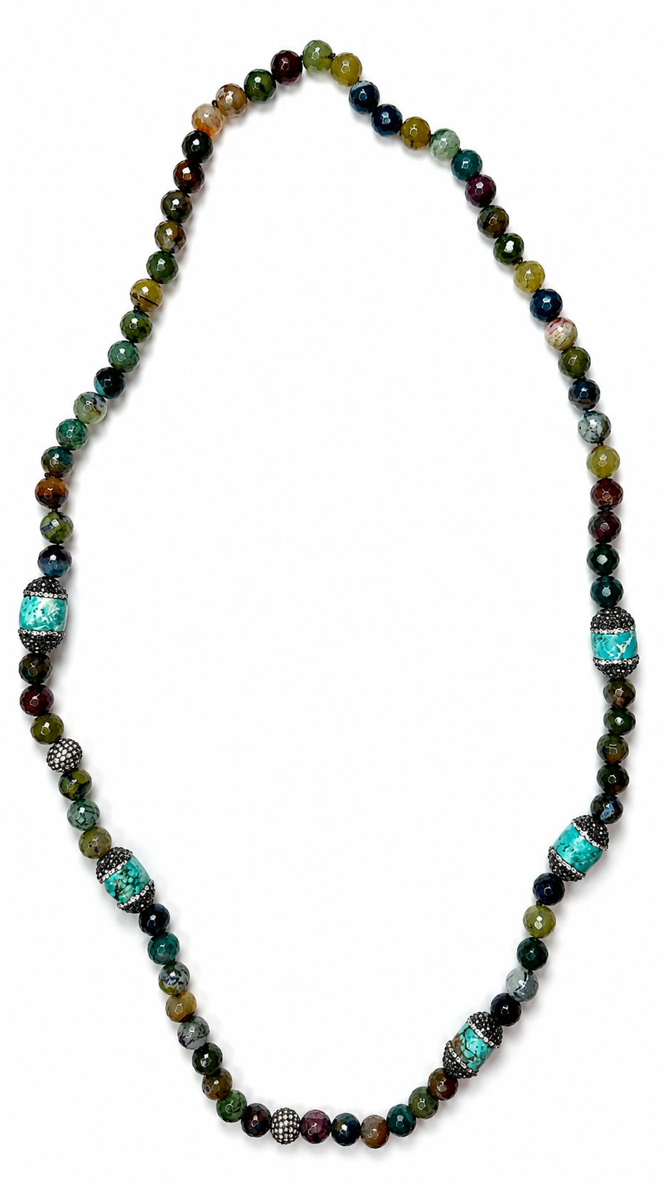 Earth Balance Necklace, Grounding Protection Necklace, Heart Chakra Jewelry, Turquoise Statement Necklace, Handmade Boho Gemstone Necklace