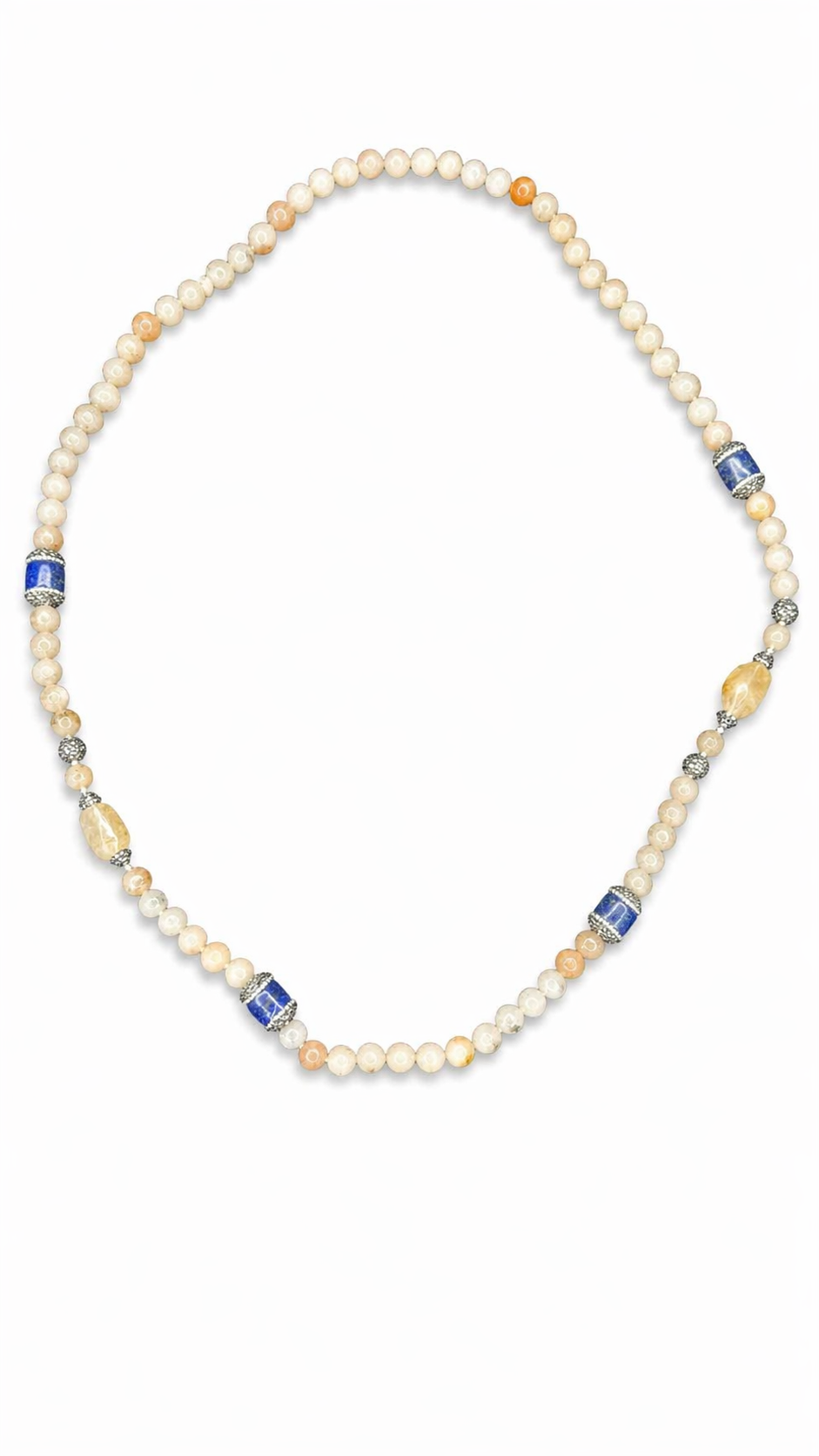 Lapis Lazuli & Agate Necklace – Throat Chakra Crystal for Confidence & Inner Truth image 2