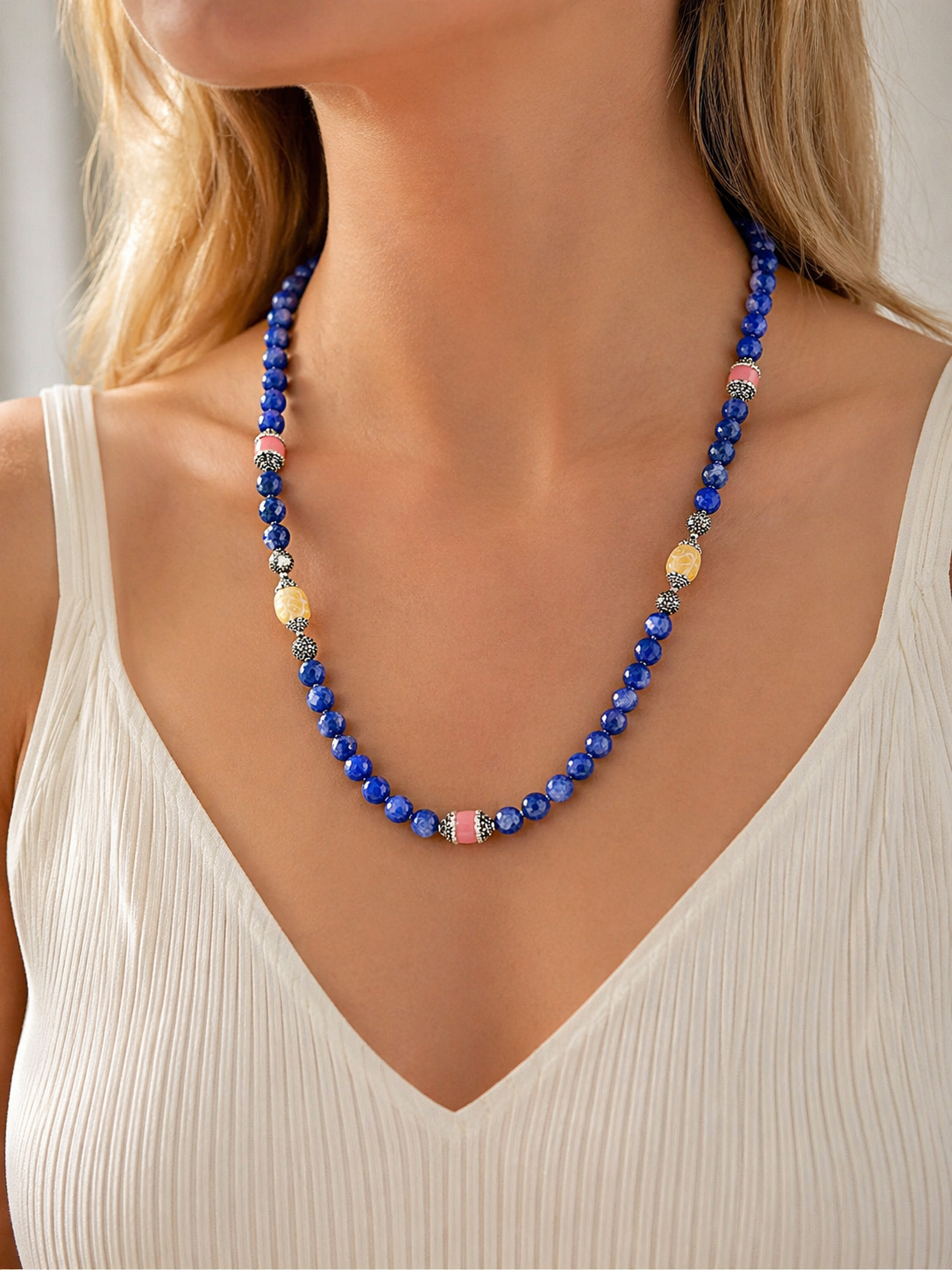 Blue Gemstone Necklace | Speak Your Truth Crystal Necklace image 0