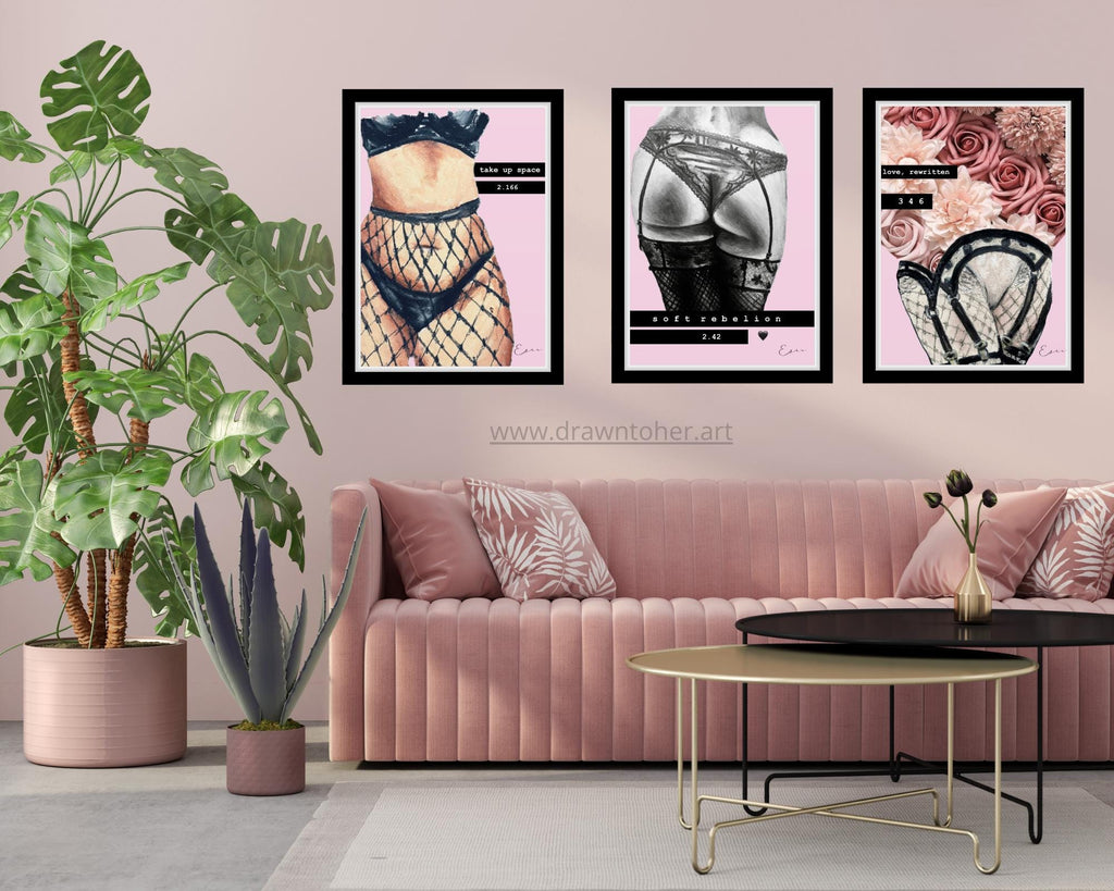 Soft Rebellion Digital Art Print | Feminine Empowerment Wall Art | Self Love Printable Download