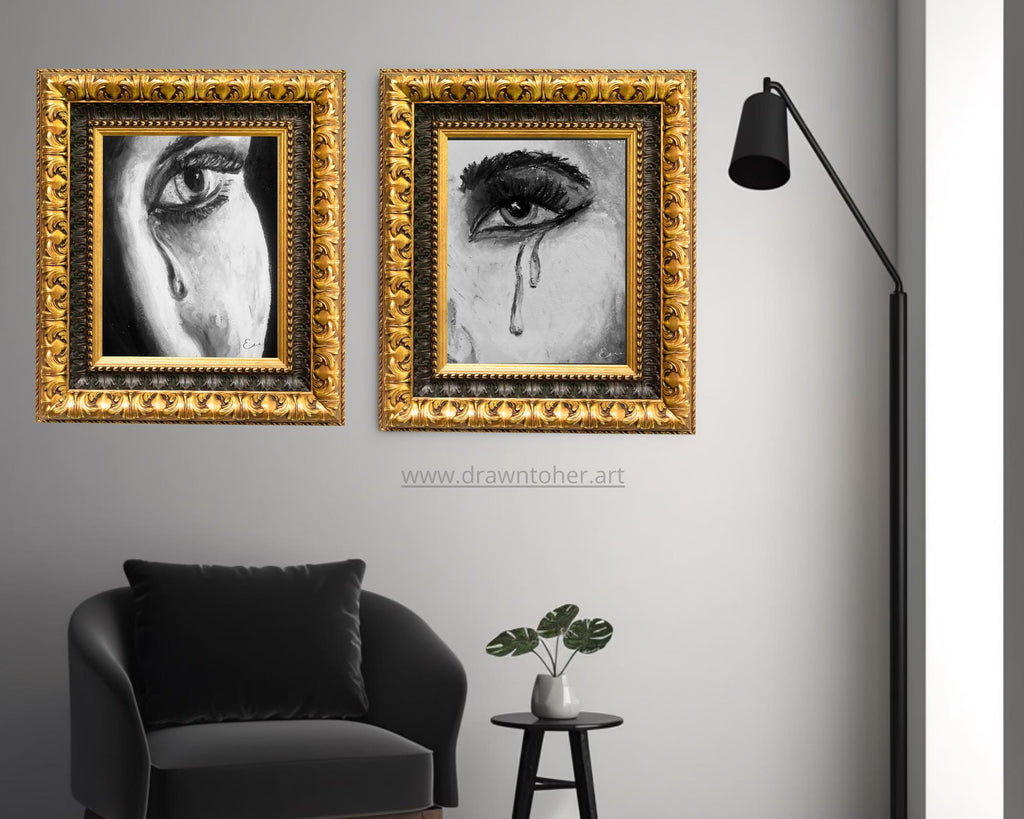 Shades of Her Eyes Collection | Set of 4 Feminine Art Prints | Emotional Portrait Digital Download Bundle