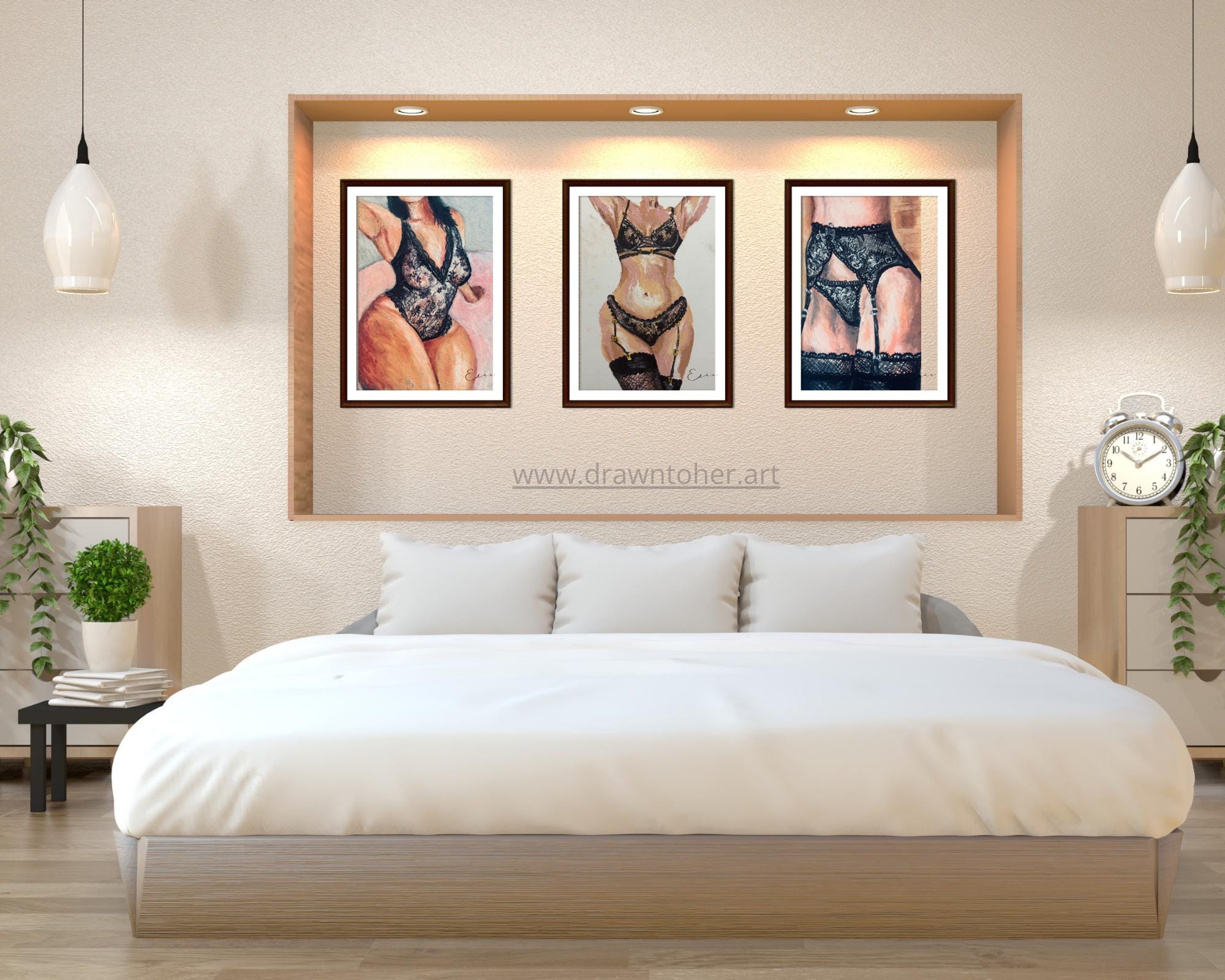 Through Her Skin Digital Art Print | Feminine Lace Wall Art | Sensual Minimal Printable Download