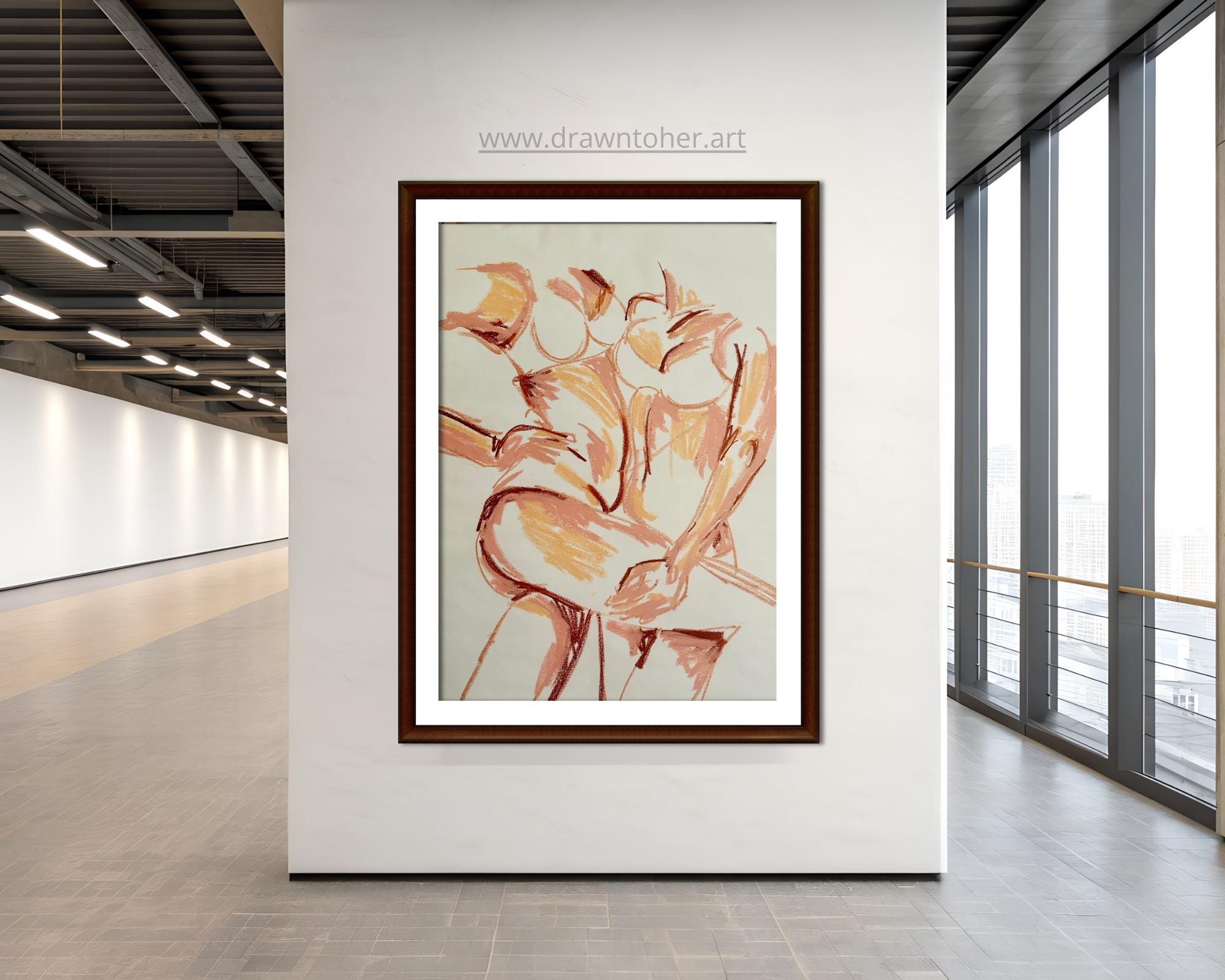 Duality Digital Art Print | Feminine Contrast Wall Art | Shadow & Light Printable Download