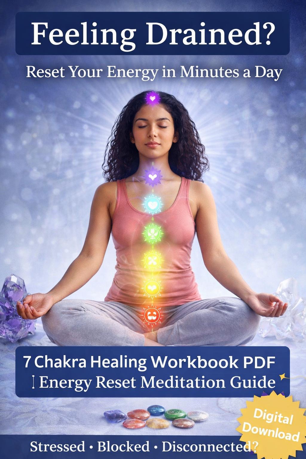 Feeling Drained or Out of Balance? 7 Chakra Healing Workbook PDF | Energy Reset Meditation Guide
