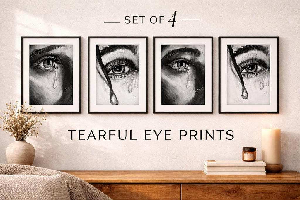 Shades of Her Eyes Collection | Set of 4 Feminine Art Prints | Emotional Portrait Digital Download Bundle