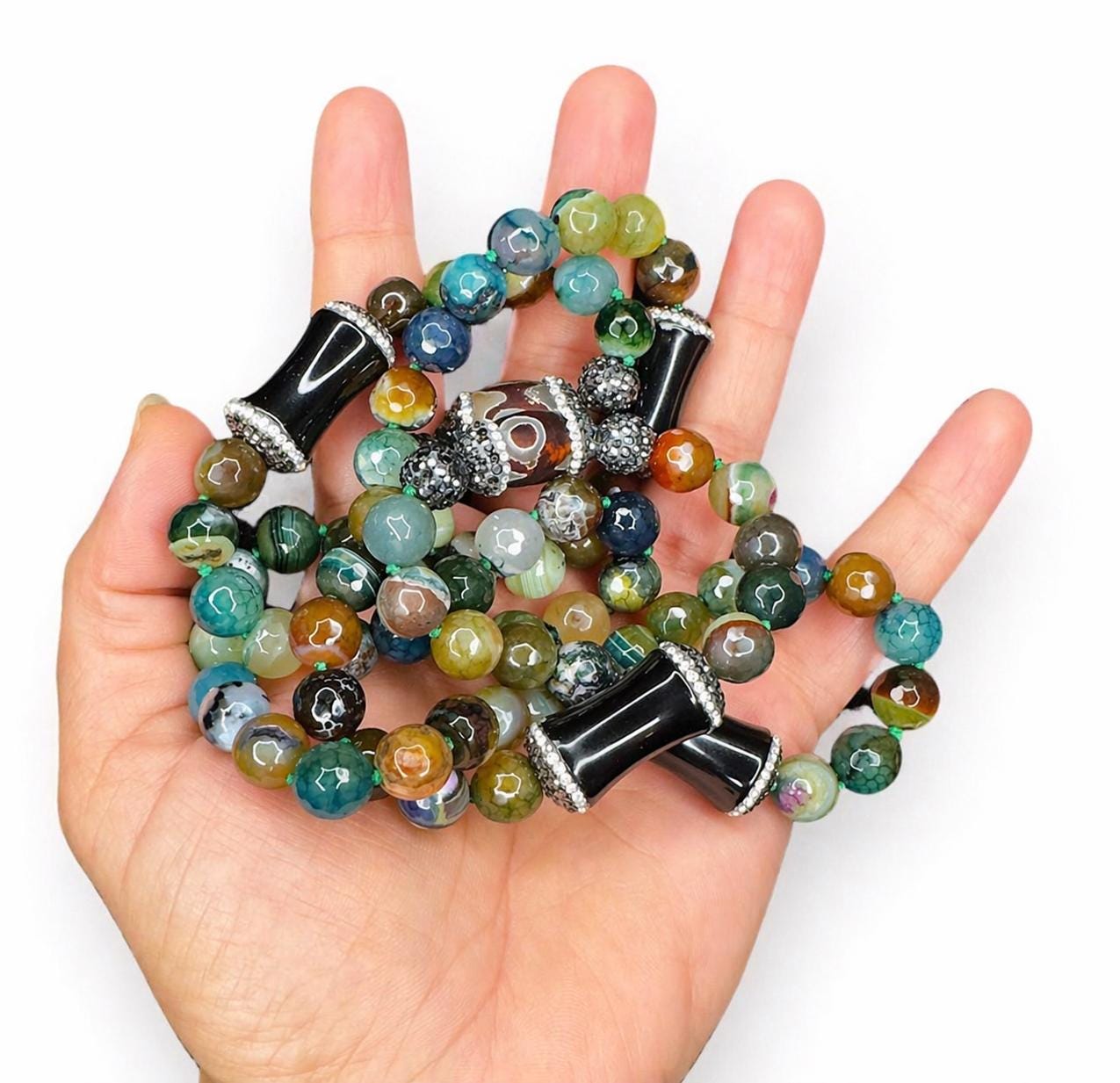 7 Chakra Necklace Natural Stone Jewelry Crystal Healing Beaded Unisex Boho Protection Gift