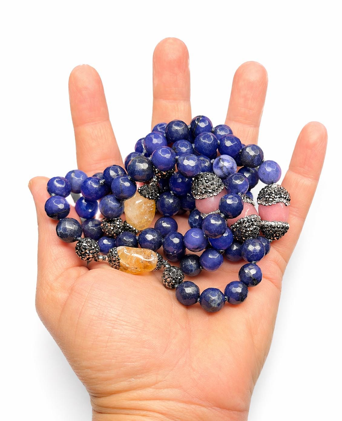 Speak Your Truth Necklace | Cleansed & Activated Crystal Necklace | Sodalite, Pink Heart Energy I Citrine Abundance Jewelry